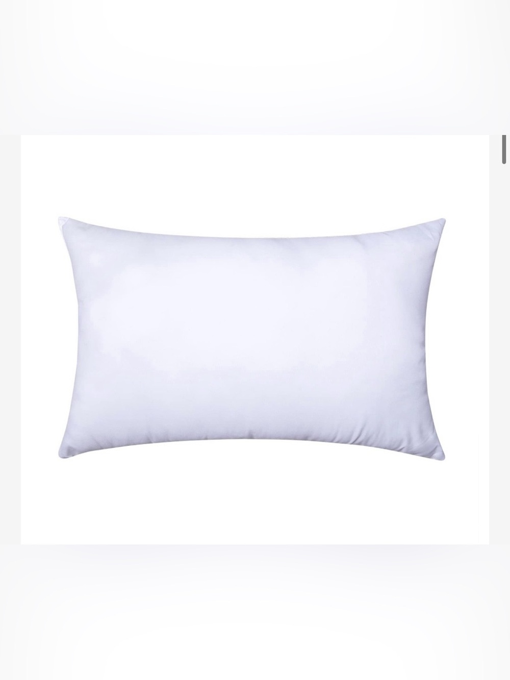 White Premium LUMBAR Pillow Insert RECTANGULAR 12x20” (1-Count)